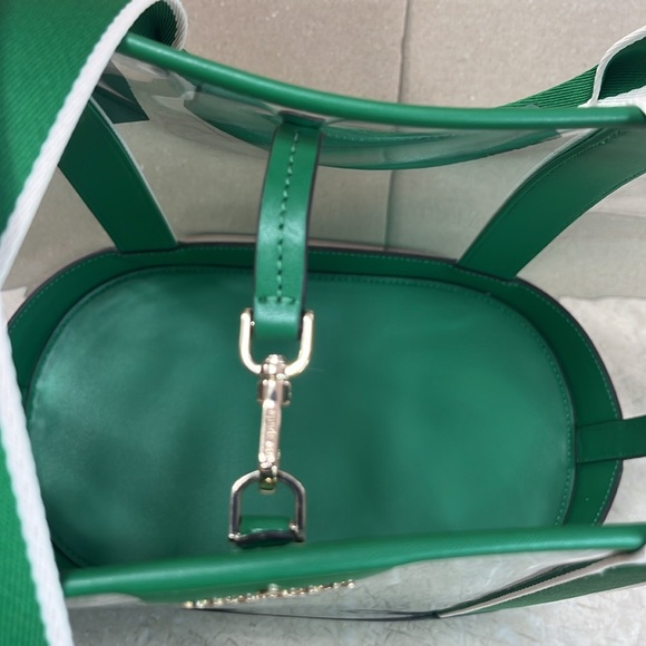 ♠️kate spade Clare Clear See Through Stadium Tote Bag, Green Bean NWT - Picture 12 of 15